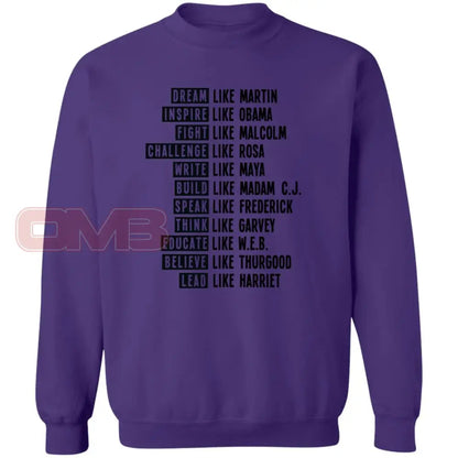 Be Like Black History Sweatshirt Purple / S Sweatshirts