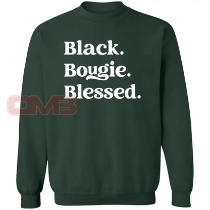 Black.bougie.blessed. Forest Green / S Sweatshirts