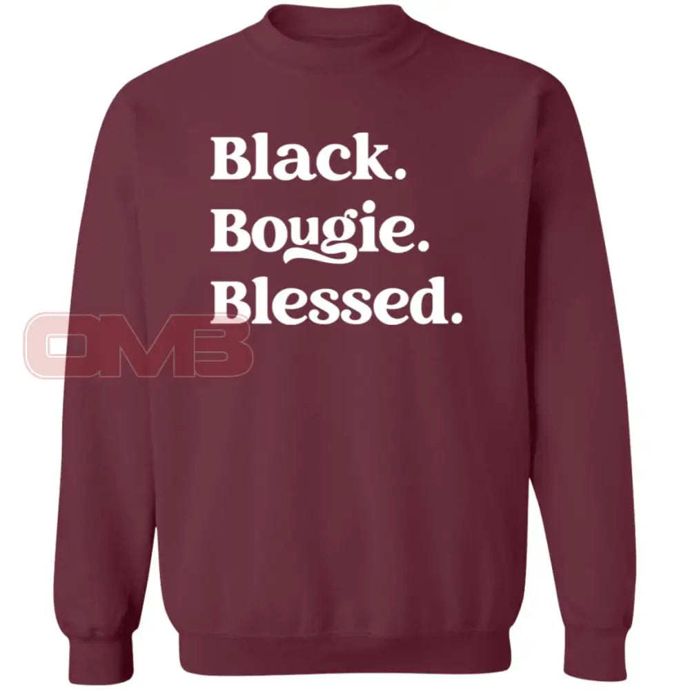 Black.bougie.blessed. Maroon / S Sweatshirts