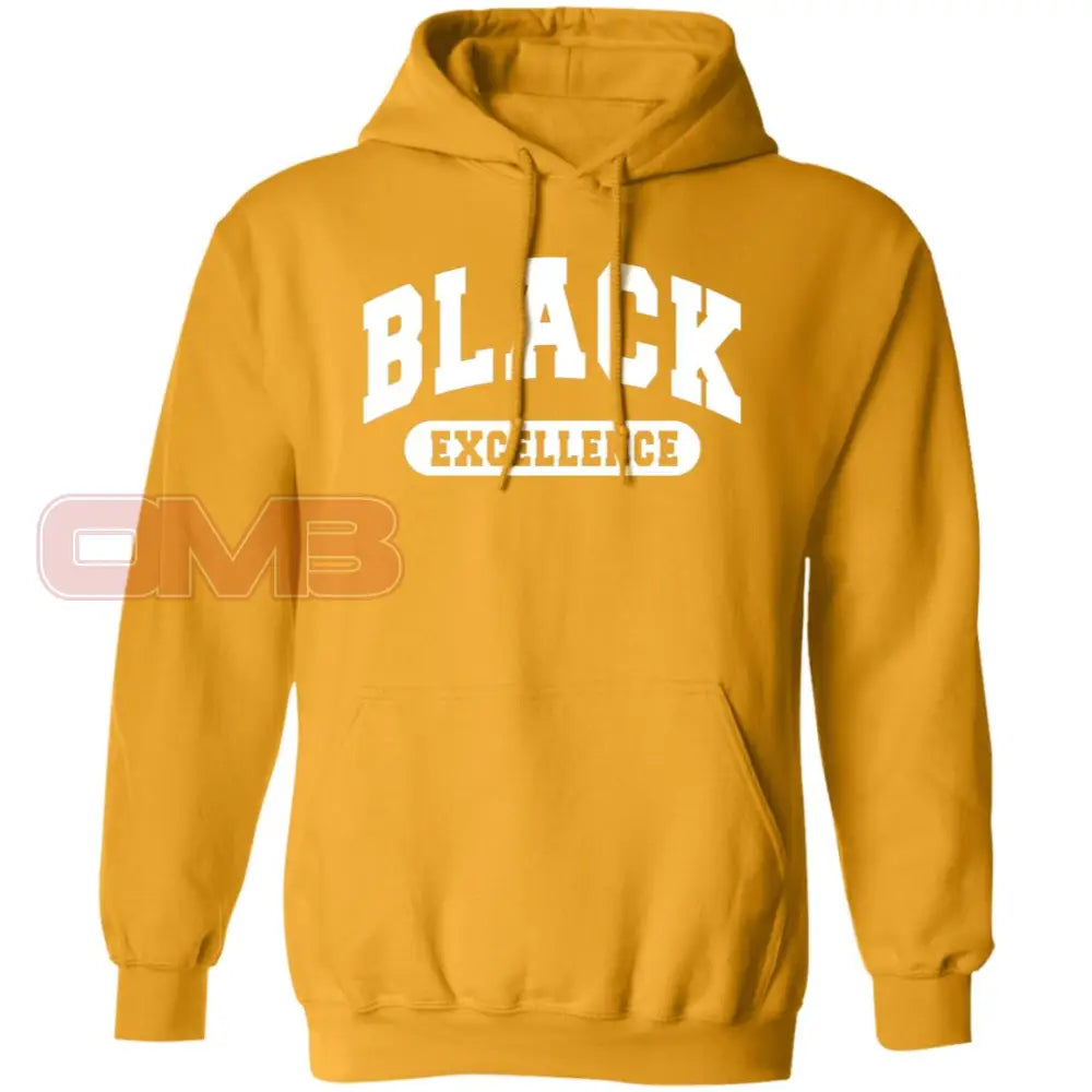 Black Excellence Hoodie - Basic Or Premium / Gold S Apparel