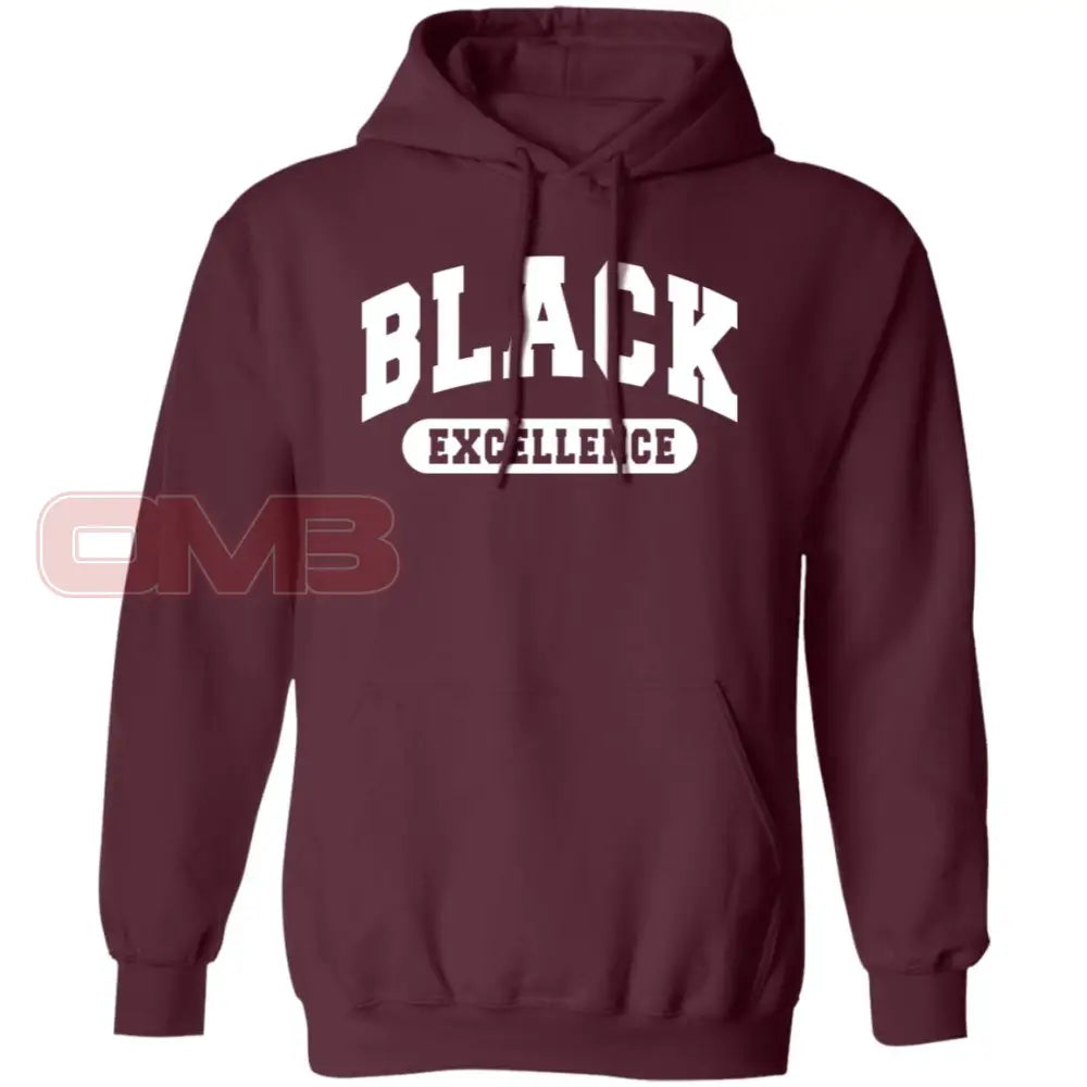 Black Excellence Hoodie - Basic Or Premium / Maroon S Apparel