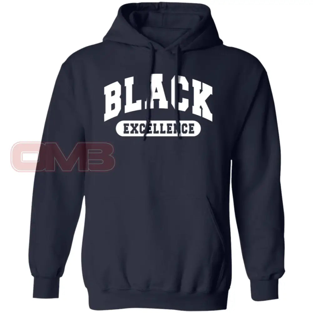 Black Excellence Hoodie - Basic Or Premium / Navy S Apparel