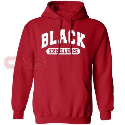 Black Excellence Hoodie - Basic Or Premium / Red S Apparel