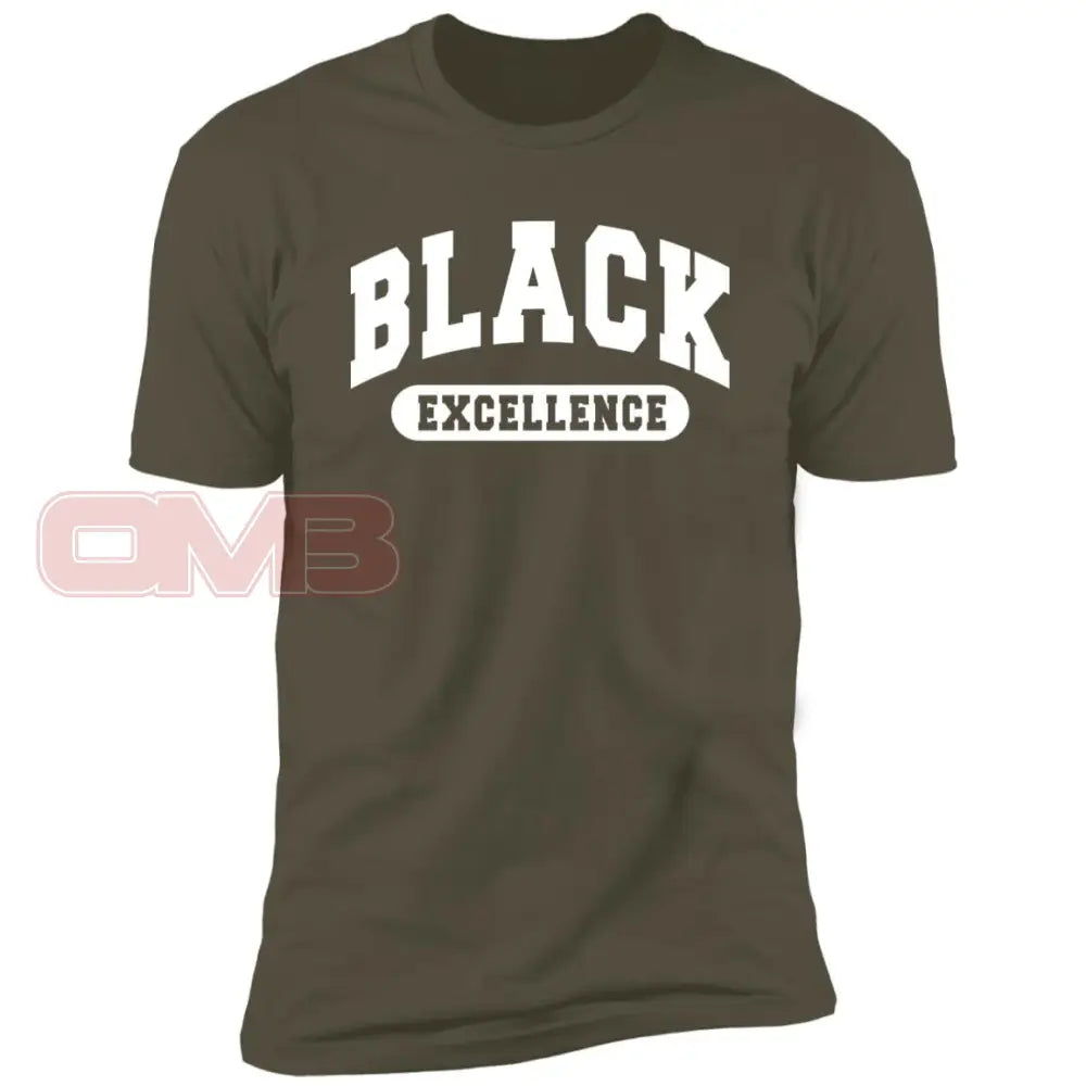 Black Excellence Tee - Or White Excellence1 / Military Green X-Small Apparel