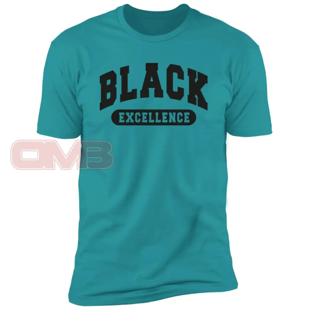 Black Excellence Tee - Or White / Tahiti Blue X-Small Apparel