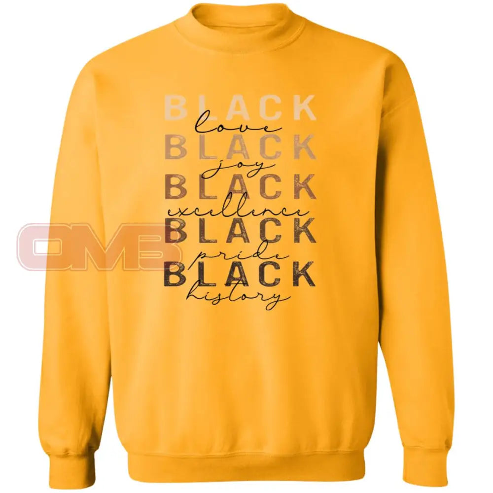 Black Love Joy Sweatshirt Gold / S Sweatshirts