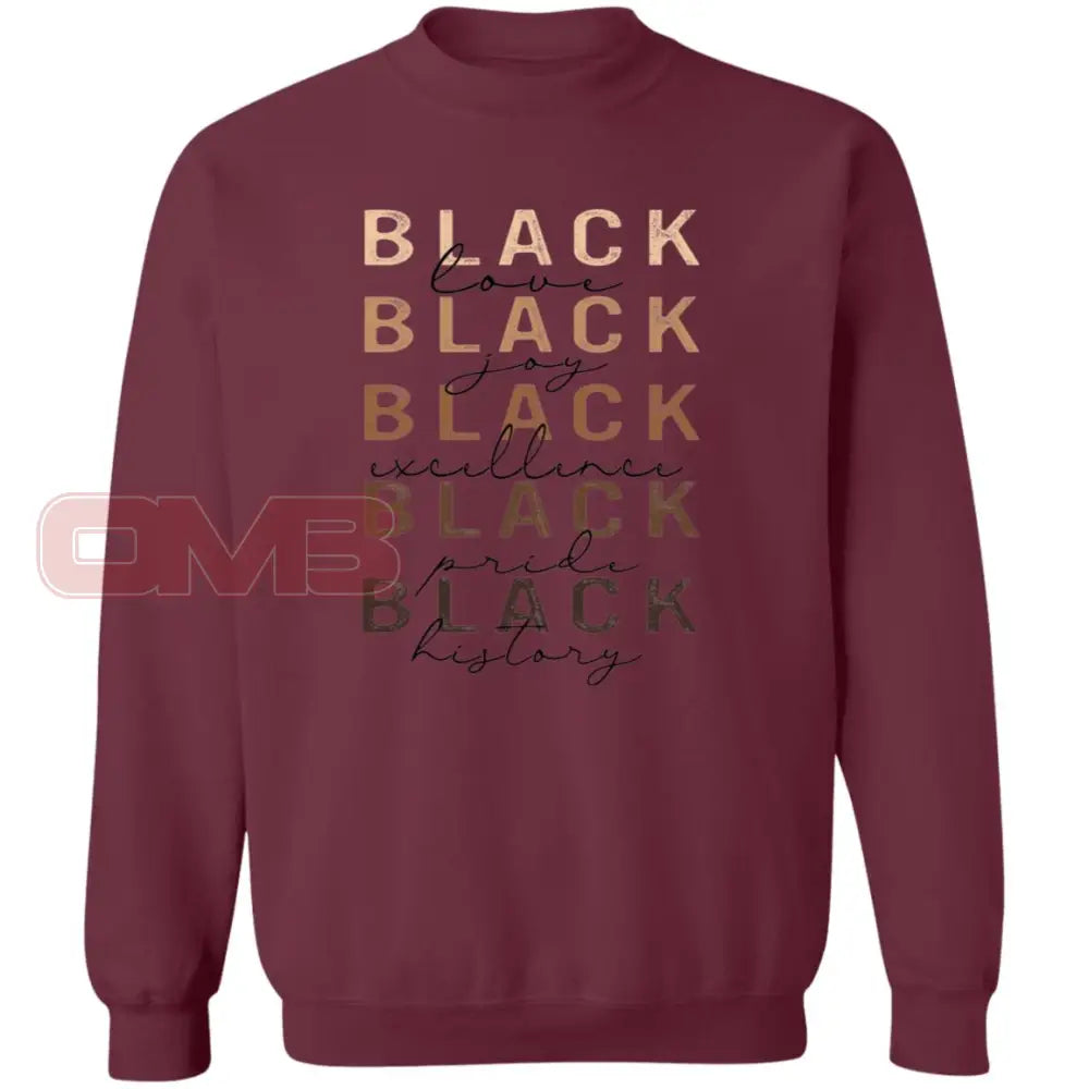 Black Love Joy Sweatshirt Maroon / S Sweatshirts