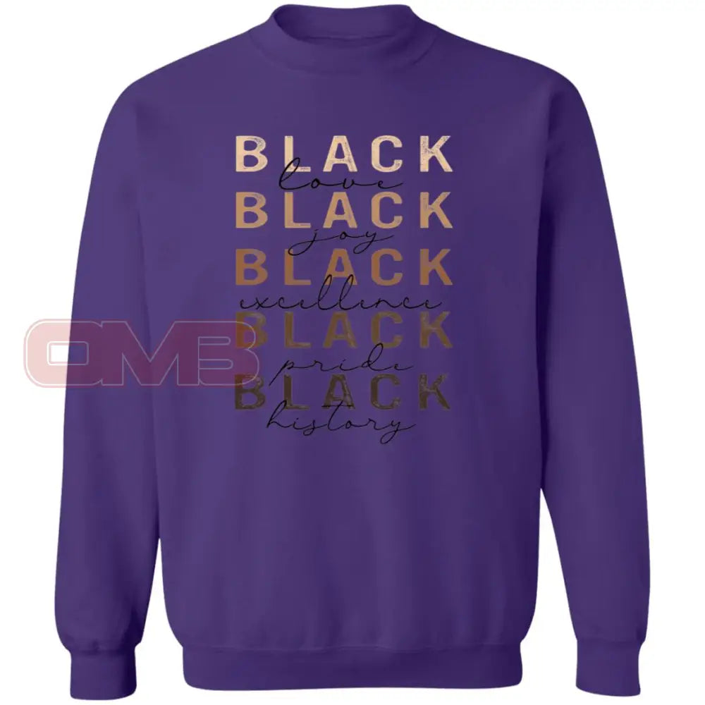 Black Love Joy Sweatshirt Purple / S Sweatshirts