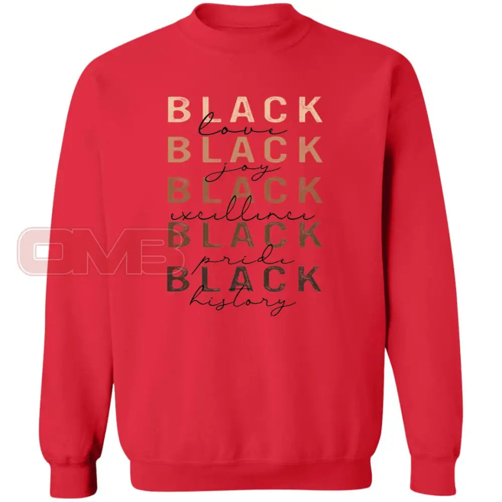 Black Love Joy Sweatshirt Red / S Sweatshirts