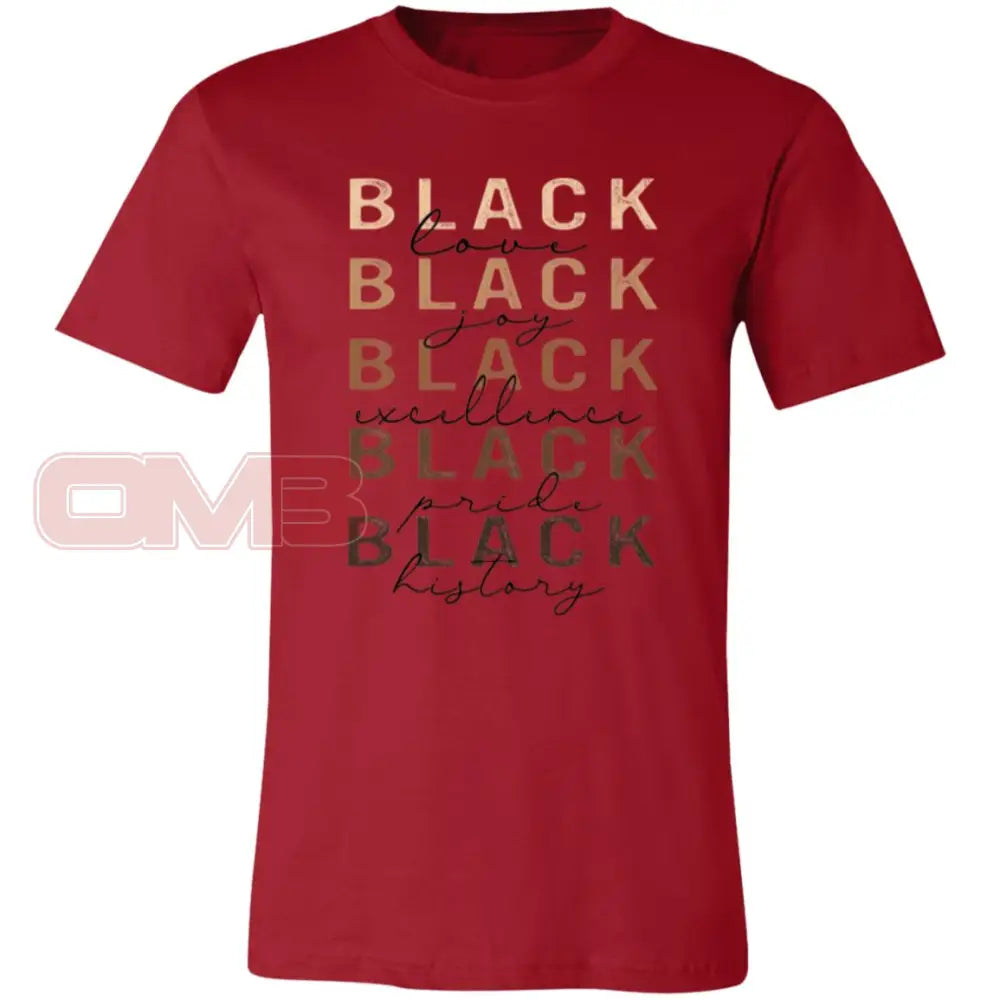 Black Love Joy Tee Canvas Red / X-Small T-Shirts