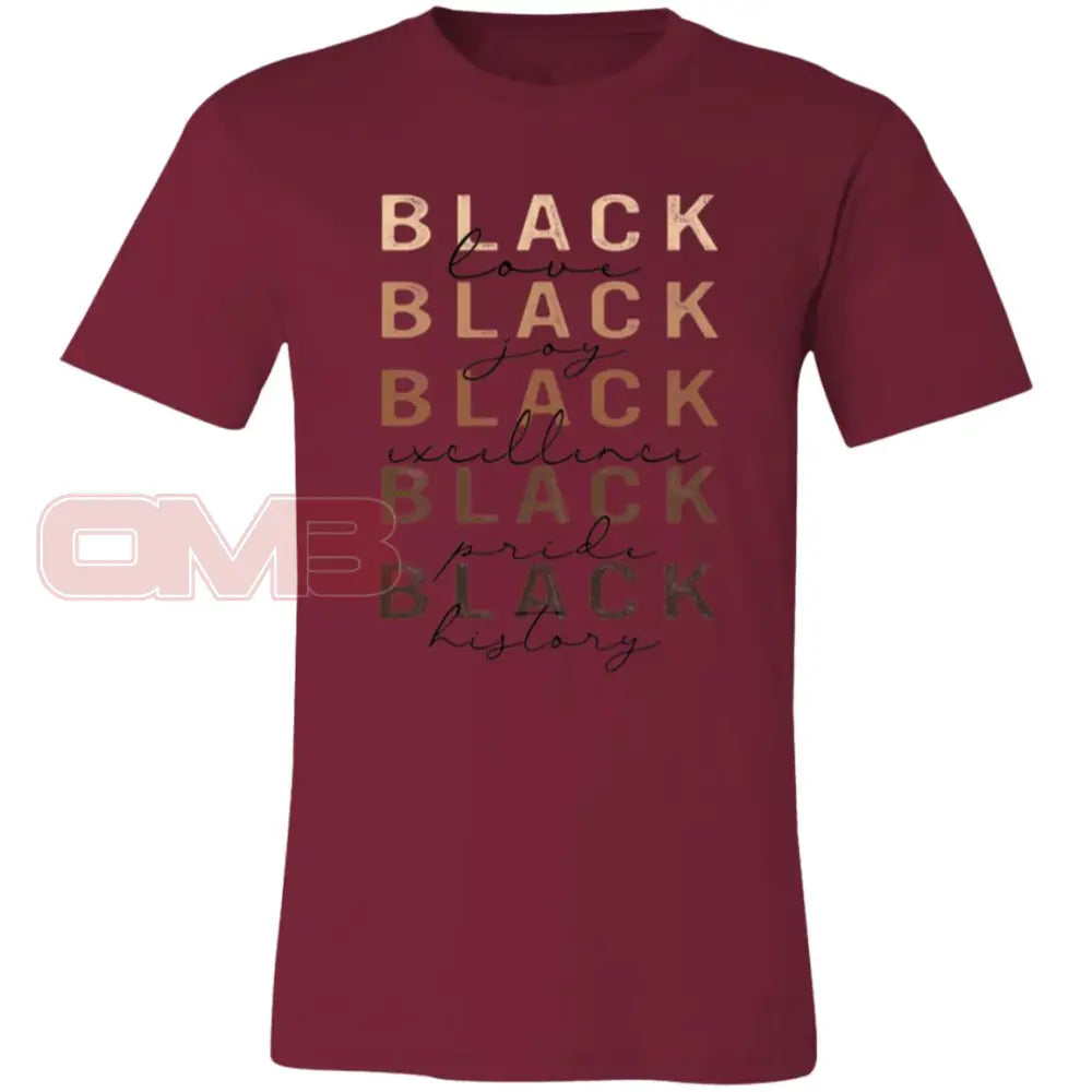 Black Love Joy Tee Cardinal / X-Small T-Shirts