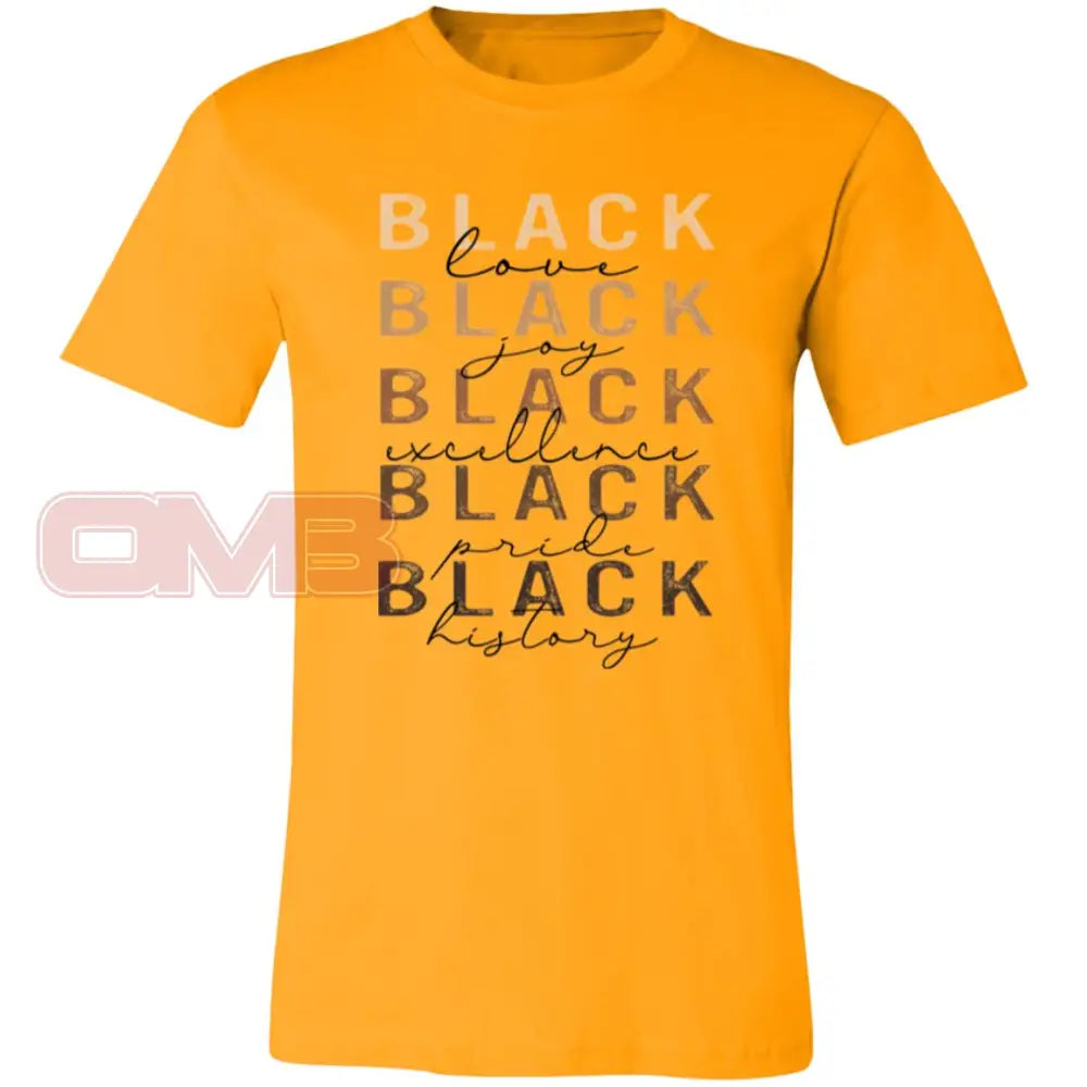 Black Love Joy Tee Gold / X-Small T-Shirts