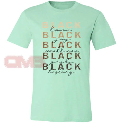 Black Love Joy Tee Heather Mint / X-Small T-Shirts