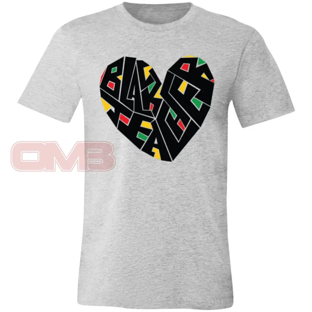 Black Teacher Heart Tee Athletic Heather / X-Small T-Shirts