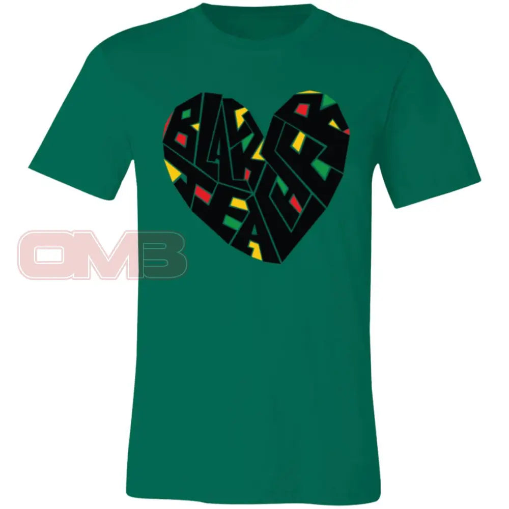 Black Teacher Heart Tee Kelly / X-Small T-Shirts