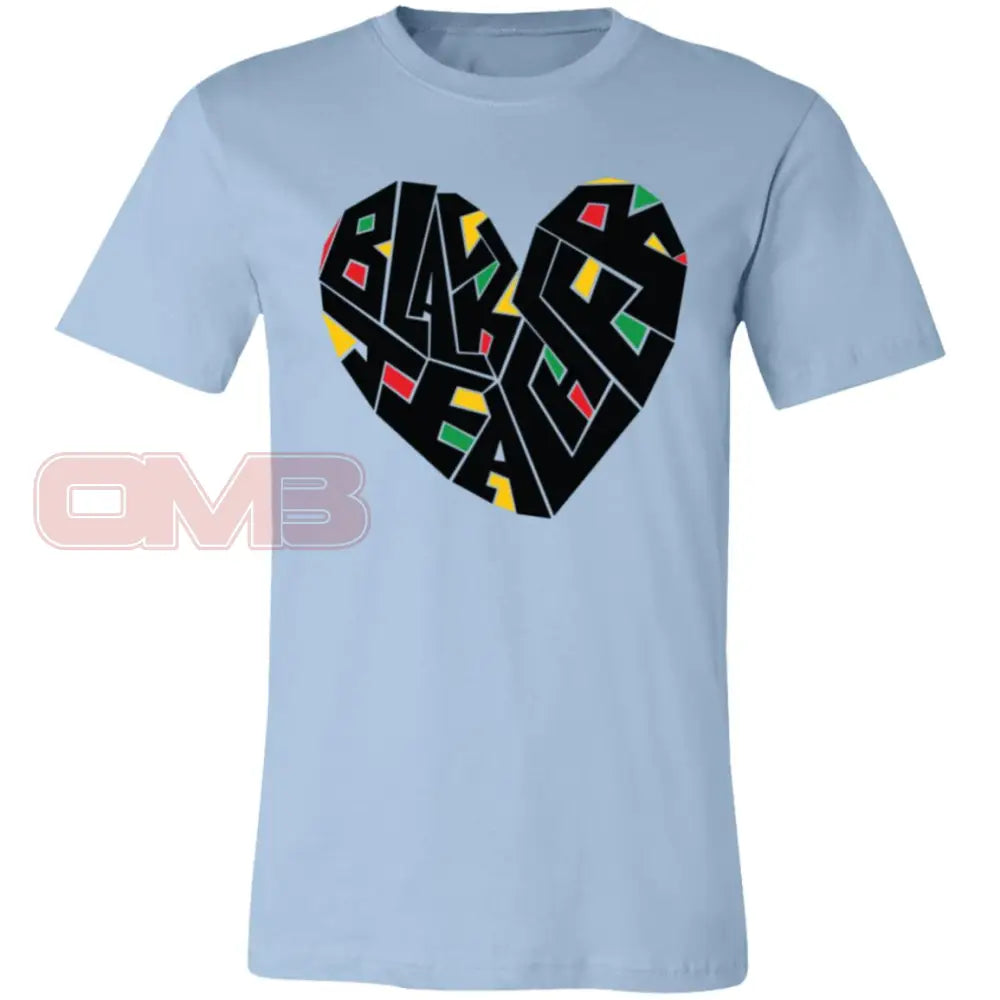 Black Teacher Heart Tee Light Blue / X-Small T-Shirts