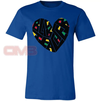 Black Teacher Heart Tee True Royal / X-Small T-Shirts