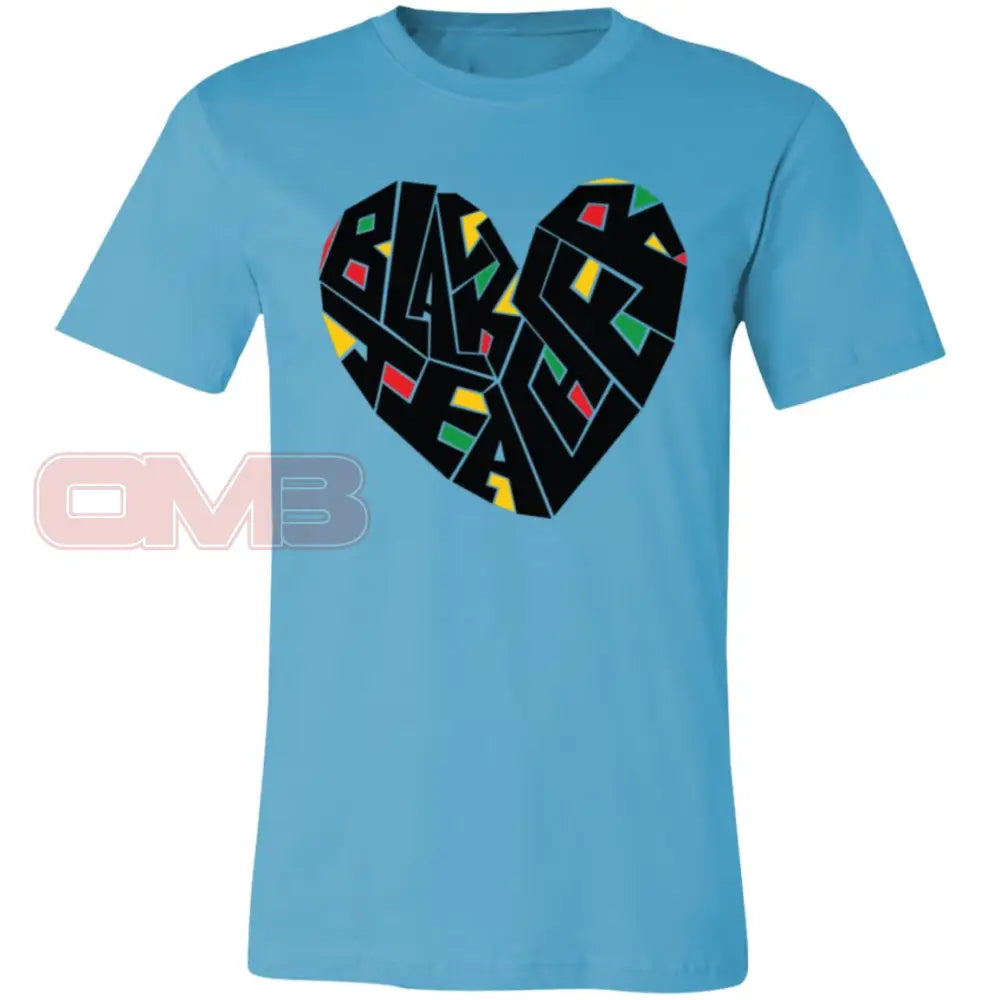 Black Teacher Heart Tee Turquoise / X-Small T-Shirts