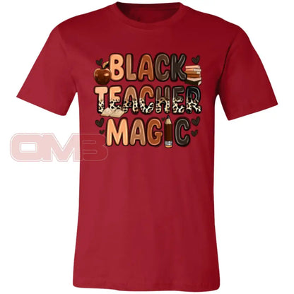 Black Teacher Magic Tee Canvas Red / X-Small T-Shirts