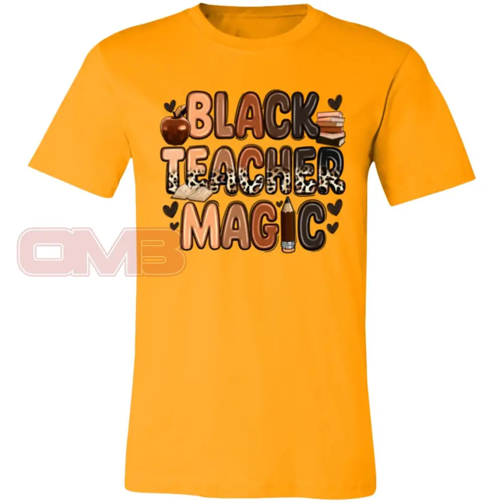 Black Teacher Magic Tee Gold / X-Small T-Shirts