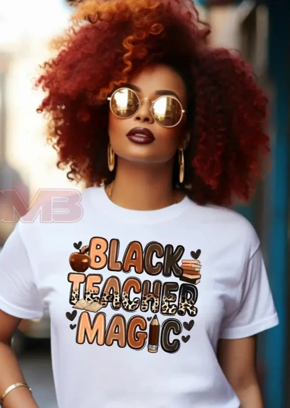 Black Teacher Magic Tee T-Shirts