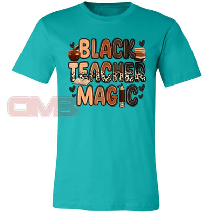 Black Teacher Magic Tee Teal / X-Small T-Shirts