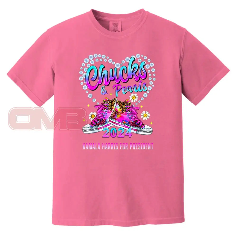 Chucks & Pearls - Basic Or Heavyweight Tee Kamala For President / Crunchberry S Apparel