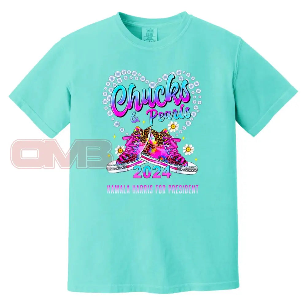 Chucks & Pearls - Basic Or Heavyweight Tee Kamala For President / Lagoon Blue S Apparel