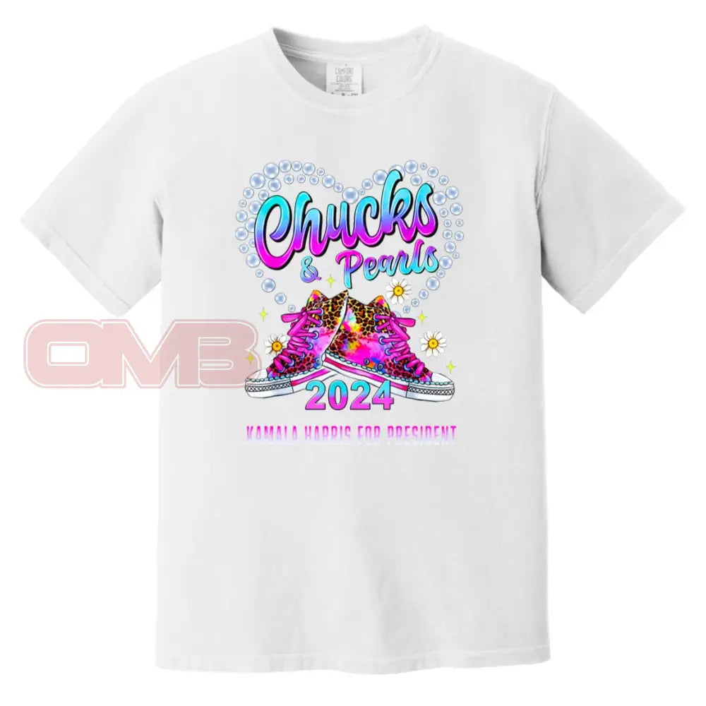 Chucks & Pearls - Basic Or Heavyweight Tee Kamala For President / White S Apparel