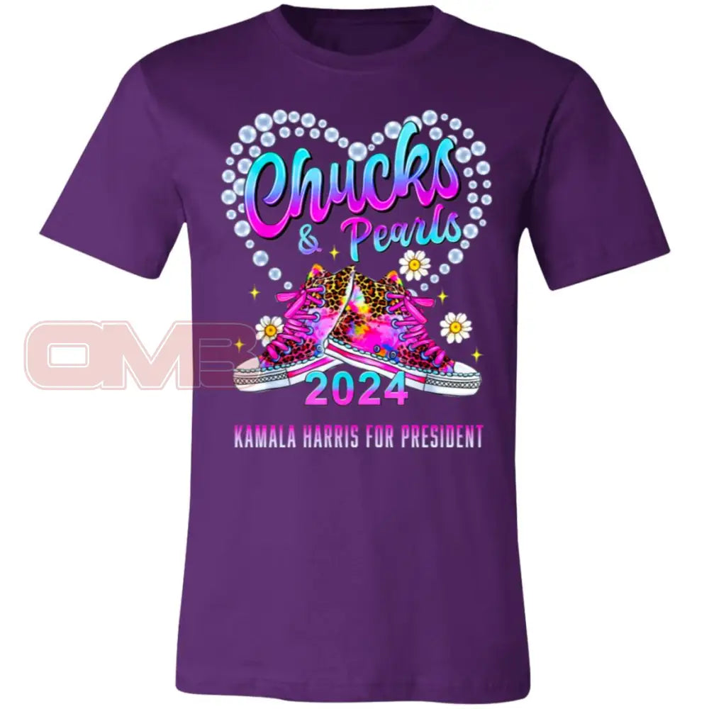 Chucks & Pearls - Basic Or Heavyweight Tee Kamala Harris For President / Team Purple X-Small Apparel