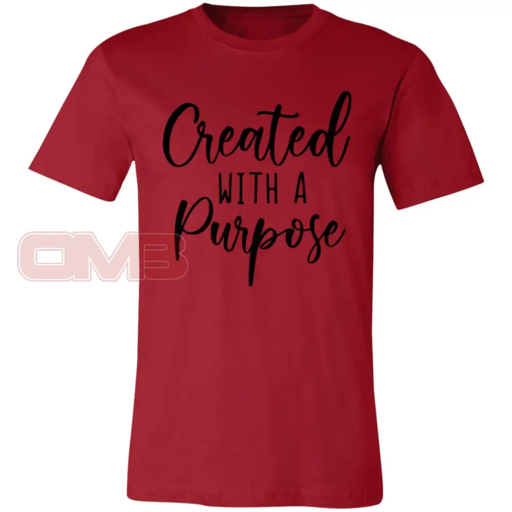 Created With A Purpose Canvas Red / X-Small T-Shirts