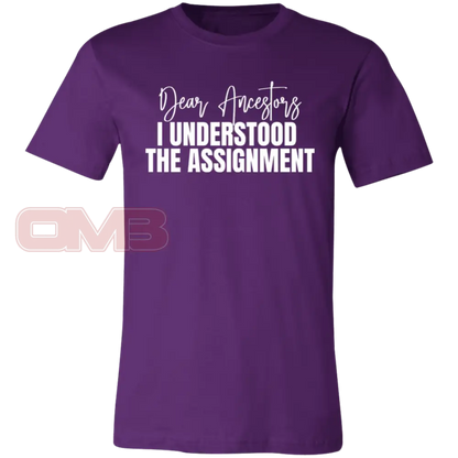 Dear Ancestors I Understood The Assignment Team Purple / X-Small T-Shirts