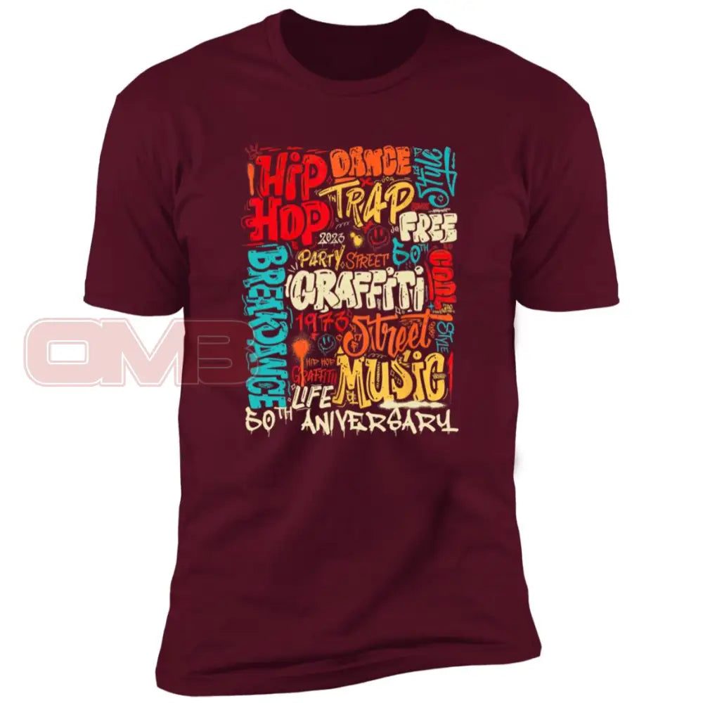 Hiphop Grafitti Maroon / X-Small T-Shirts