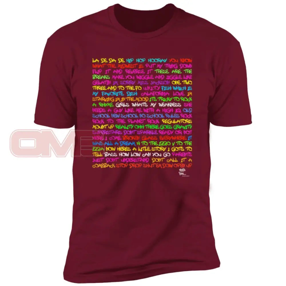 Hiphop Lyrics Cardinal / X-Small T-Shirts