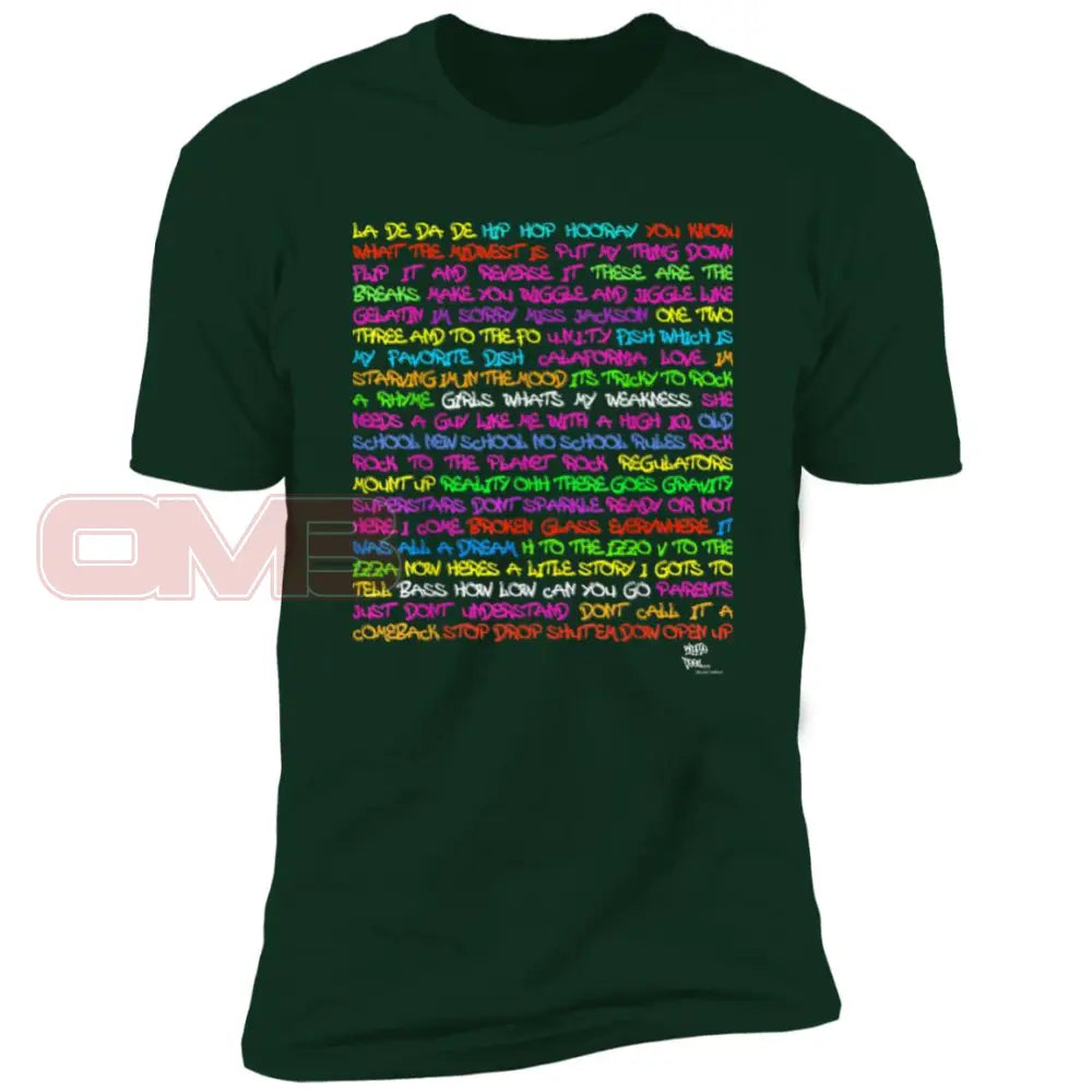 Hiphop Lyrics Forest Green / X-Small T-Shirts