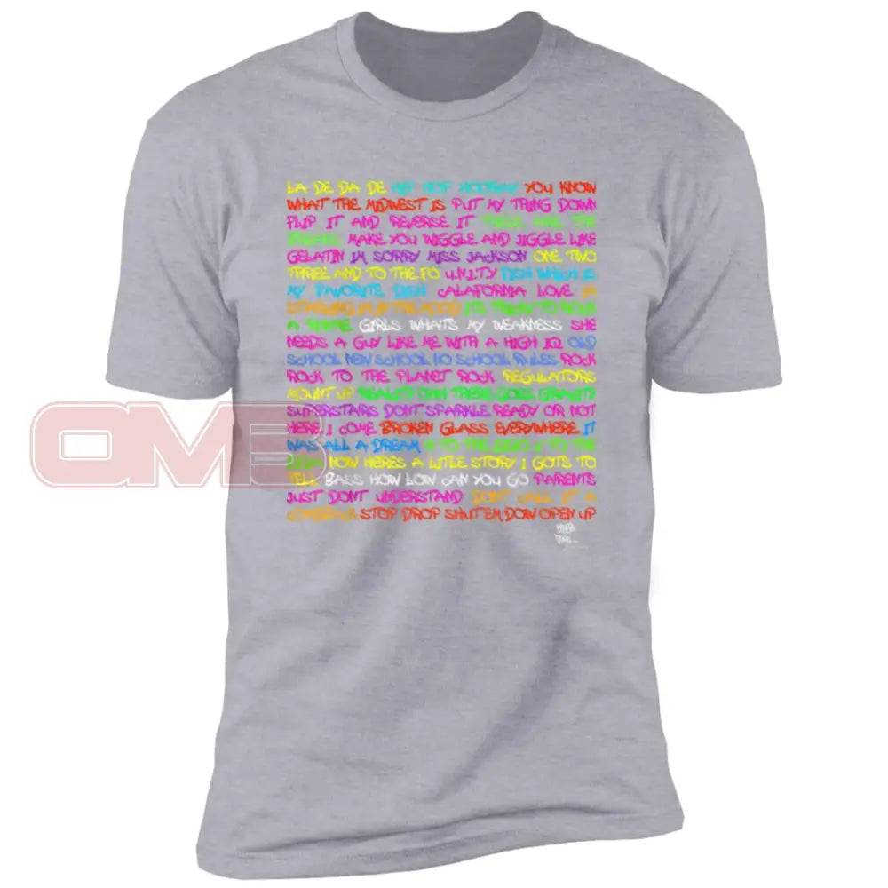 Hiphop Lyrics Heather Grey / X-Small T-Shirts