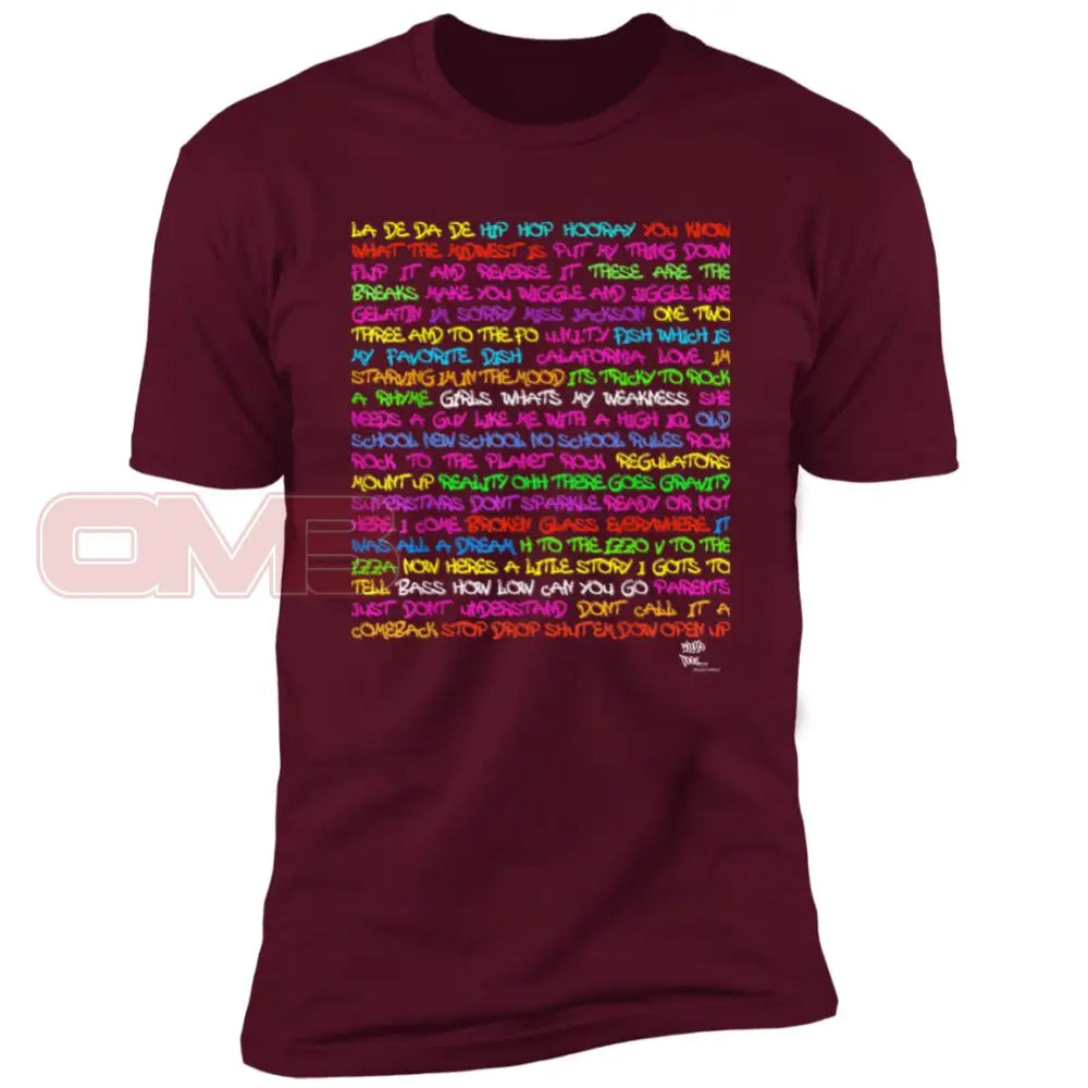 Hiphop Lyrics Maroon / X-Small T-Shirts