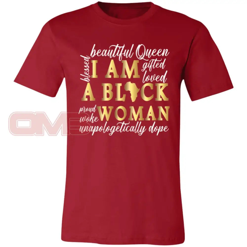 I Am A Black Woman Canvas Red / X-Small T-Shirts