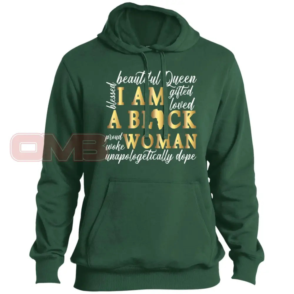 I Am A Black Woman Hoodie Forest Green / X-Small Sweatshirts