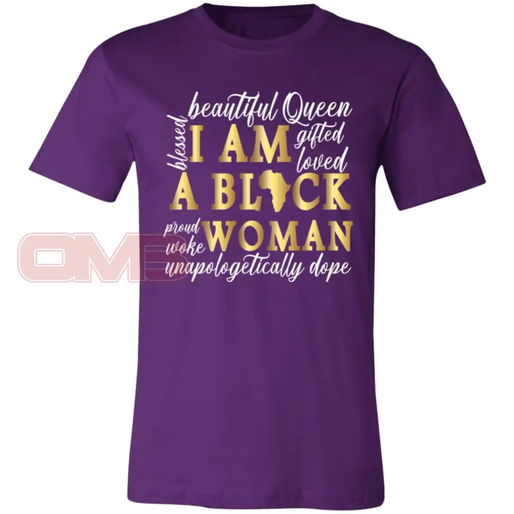 I Am A Black Woman Team Purple / X-Small T-Shirts