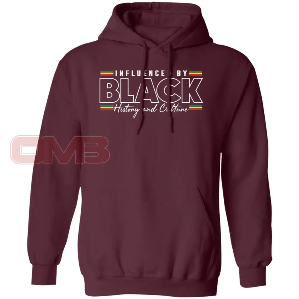 Influenced By Black History Hoodie Maroon / S Sweatshirts