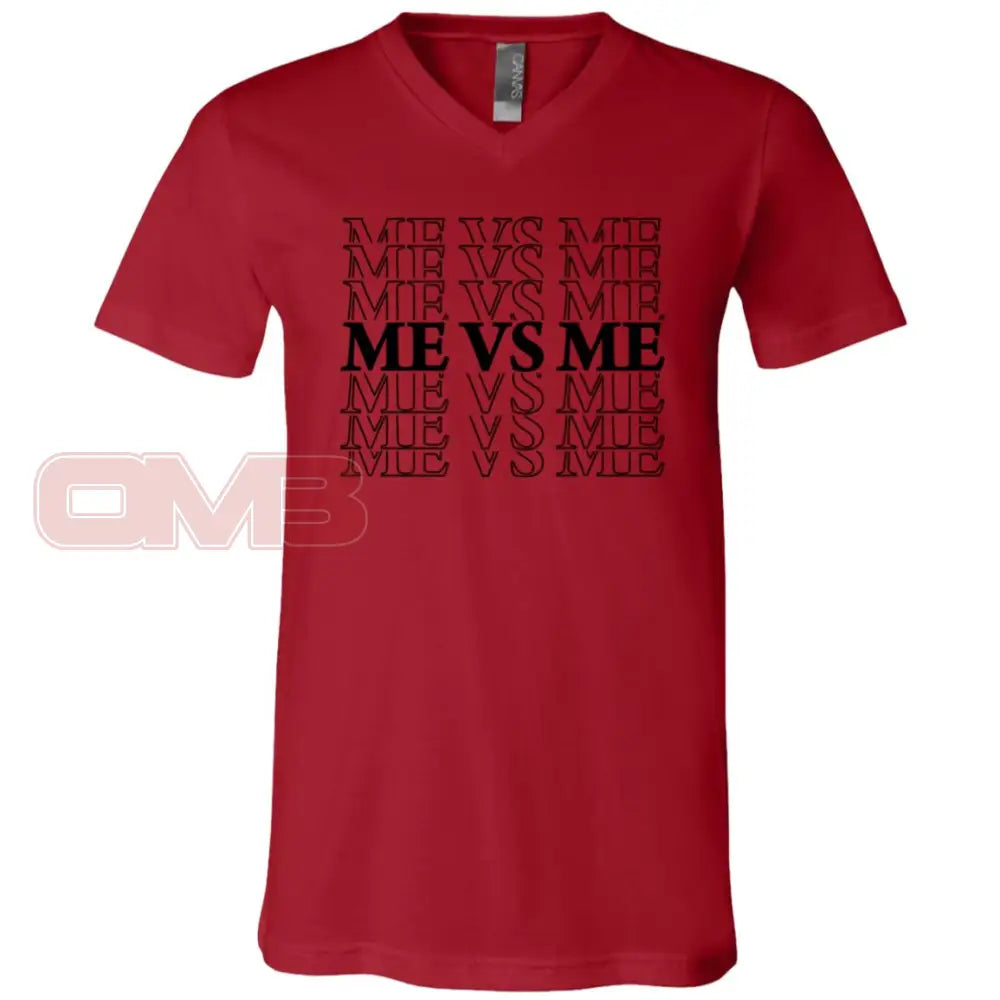 Me Vs. (Crew Or V-Neck) V-Neck / Canvas Red X-Small Apparel