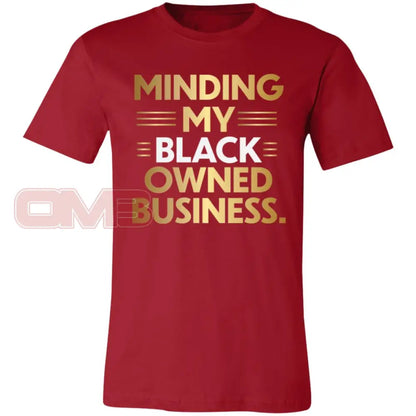 Minding My Black Owned Business Canvas Red / X-Small T-Shirts