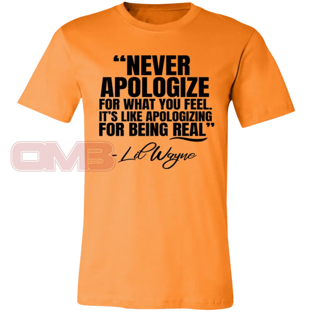 Never Apologize For What You Feel Orange / X-Small T-Shirts