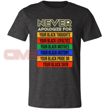 Never Apologize Tee Dark Grey Heather / X-Small T-Shirts