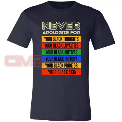 Never Apologize Tee Navy / X-Small T-Shirts