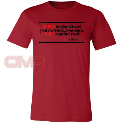 Never Forget Where Youre From Canvas Red / X-Small T-Shirts