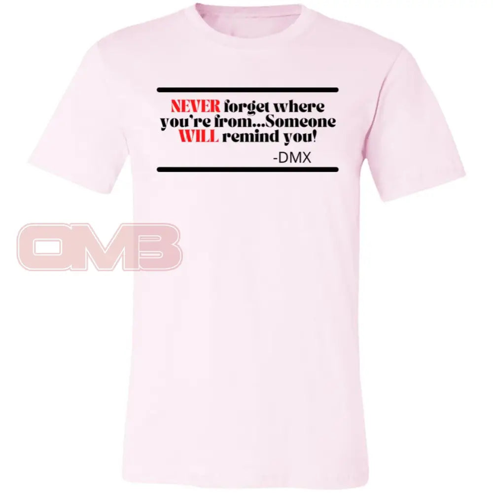 Never Forget Where Youre From Soft Pink / X-Small T-Shirts