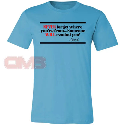 Never Forget Where Youre From Turquoise / X-Small T-Shirts