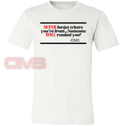 Never Forget Where Youre From White / X-Small T-Shirts